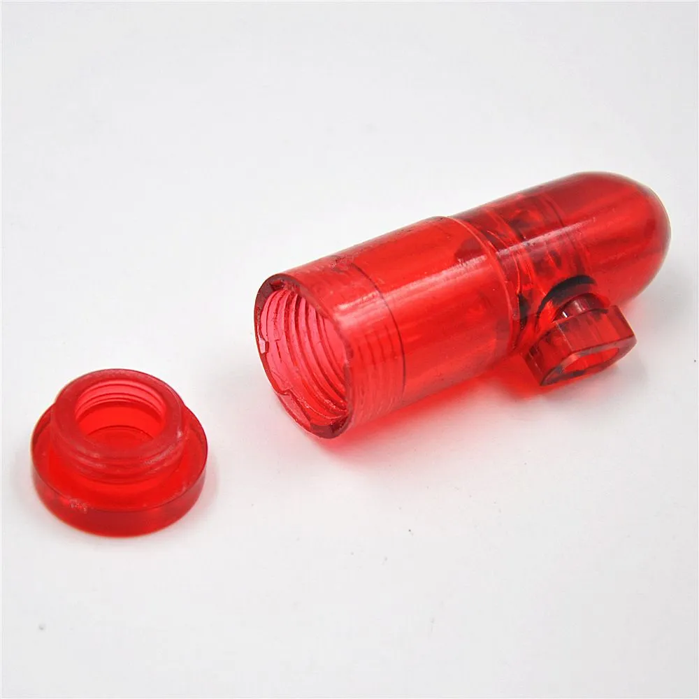 Snuff Snorter Acrylic Bullet Rocket Snorter Snuff Bottle Portable Pocket Dispenser Mix Colors for Smoking Pipes