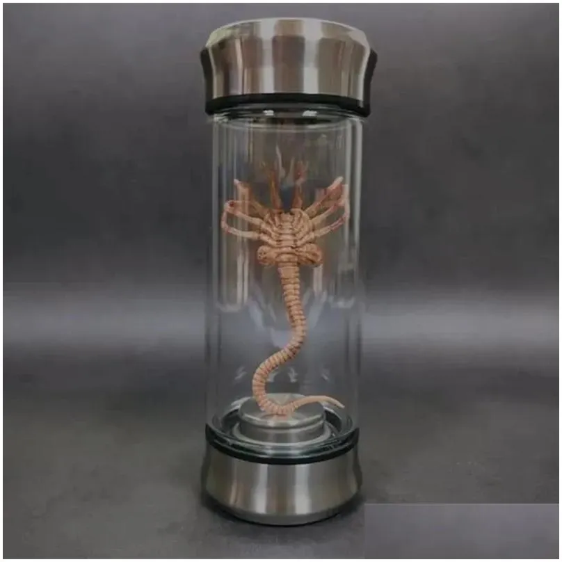 Objets décoratifs Figurines Alien Glow Jar Xenomorph Specimen Faceher Embryo Glass Movie Prop Home Decor Bureau Artisanat Scpture Drop Dhyh4