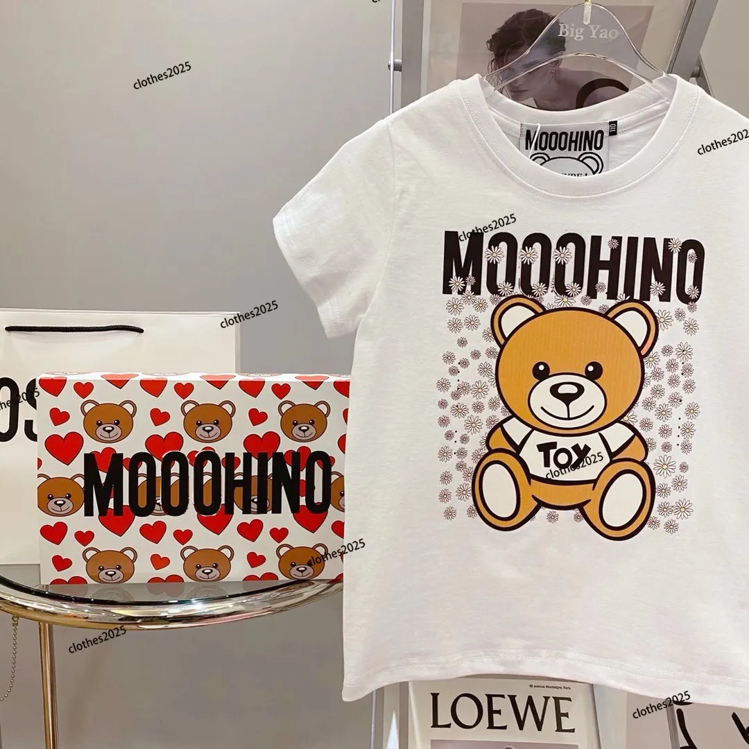 Kids Summer T-shirts Designer Tees Boys Girls women mens Fashion Bear Letters Mosaic Printed Tops Children Casual Trendy Tshirts more Colors Luxury tops high quality