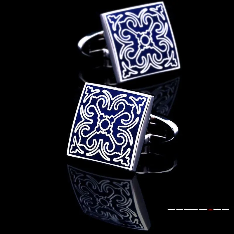 CUFF LINKS KFLK JEINDY SHIRT Modna Mankiet dla mężczyzn Link marki guziki hurtowe Niebieskie wysokiej jakości luksusowe ślub goście 23022 dhtpl