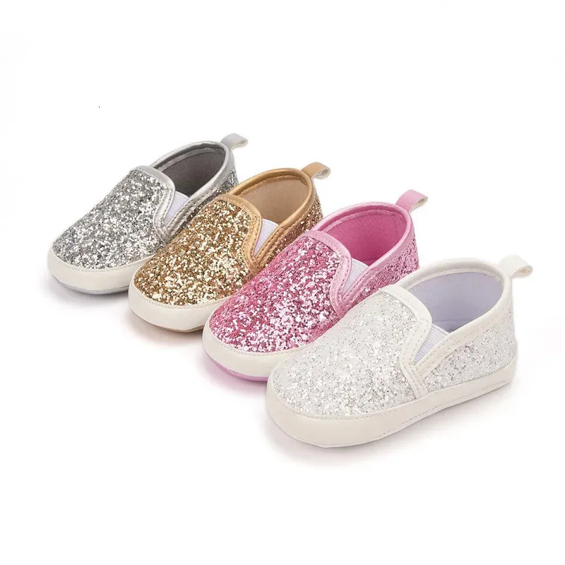 Nowe buty dla niemowląt Baby Boys and Girls Buty Flash Gold Sukienka Czysta bawełniana miękka podeszwa nowonarodzona szósta dziecięca buty Pierwszy kropek Moccasins 240108