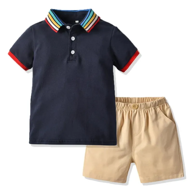 Boy designer Clothing Set Summer baby boys Clothes Suit Shorts Sleeve Tops+Shorts Outfits Children Casual Tracksuit boutiques clothing