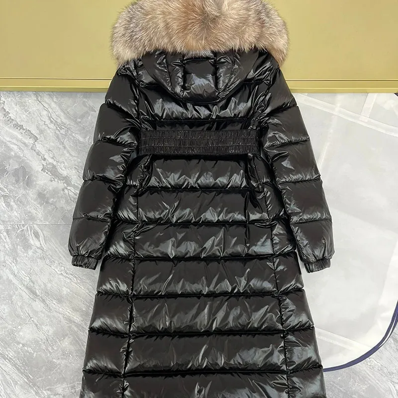 Doudoune Extra Longue De Luxe Et De Haute Qualite Pour Femme Doudoune Chaude Haut De Gamme Avec Col En Vraie Fourrure De Renard A La Mode Au Dessus Du Genou 240106 Du