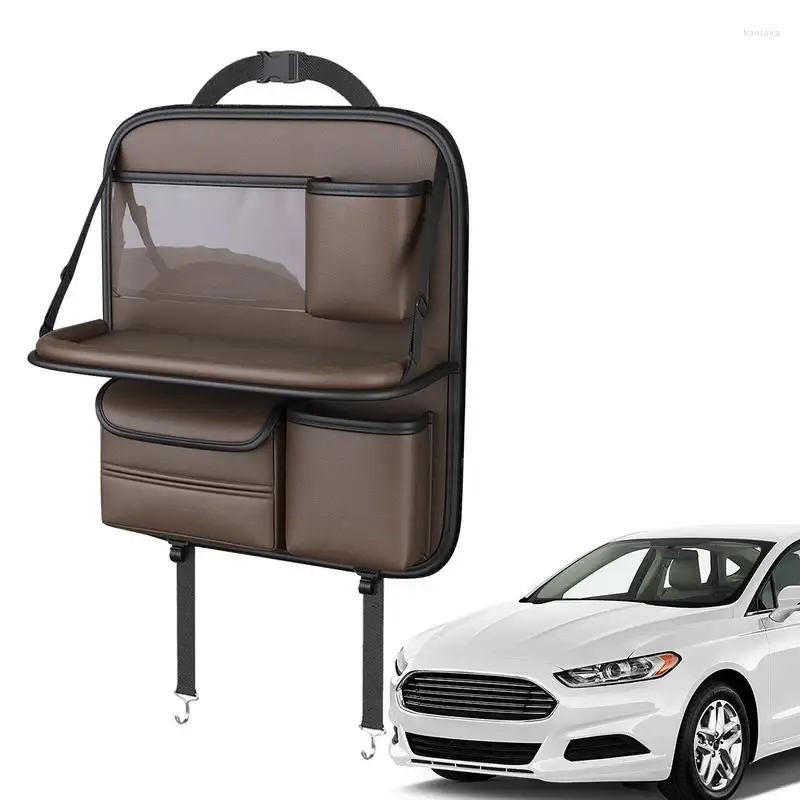 Organisateur de voiture siège arrière avec organisateurs de plateau pliables pour sac de rangement automobile camion