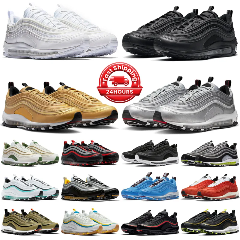 Designer 97 hardloopschoenen heren dames 97s sneakers Triple Zwart Wit Sean Wotherspoon Silver Gold Bullet University Red Volt heren trainers buitensporten hardlopers