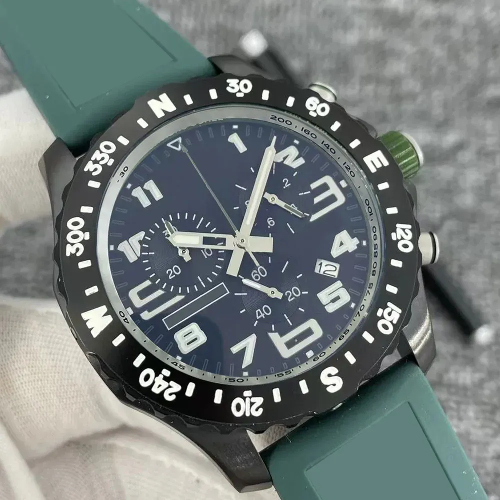 Orologio da uomo di lusso 48MM Endurance Pro Limited quadrante verde cronografo al quarzo carica a batteria data orologio da uomo cinturino in acciaio inossidabile orologi da polso da uomo