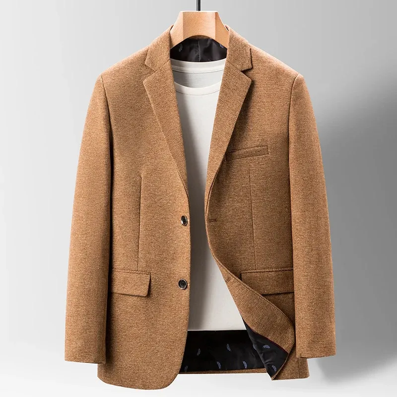 Högkvalitativ blazer Mens British Style Elegant Simple Fashion Advanced Casual Party Wear Gentlemans Suit Fited Jacket 240108