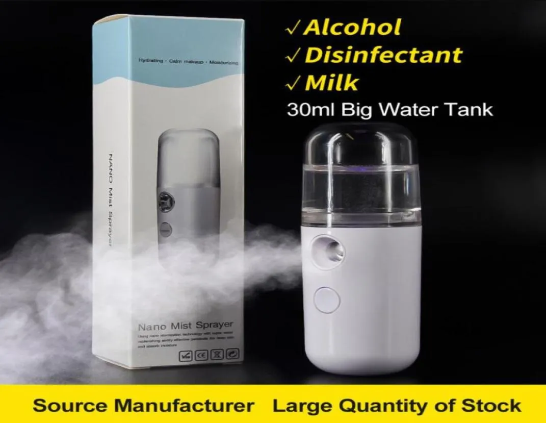 USB Nano Fog Sprayer Body Humidifier Facial Steamer Moisturizing Skin Care Mini Facial Spray Beauty Tools Mist Cooling Device DHL6122367