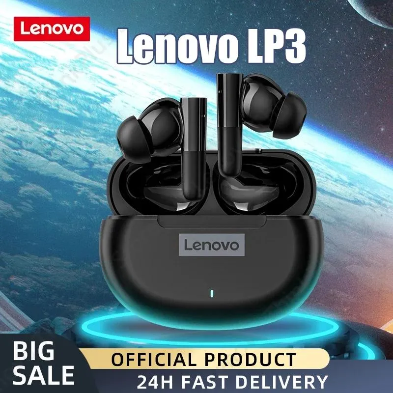 Słuchawki Lenovo LP3 Ulepszone słuchawki bezprzewodowe TWS Bluetooth 5.2 Sportowy słuchawki HD z mikrofonem zestaw słuchawkowy stereo HiFi Inear Earbuds