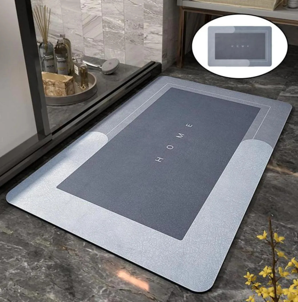 Tapis de bain Tapis de porte doux Tapis d'entrée Tapis de sol Absorption d'eau Séchage rapide Lavable pour cuisine Patio intérieur Entrée de la maison6482302