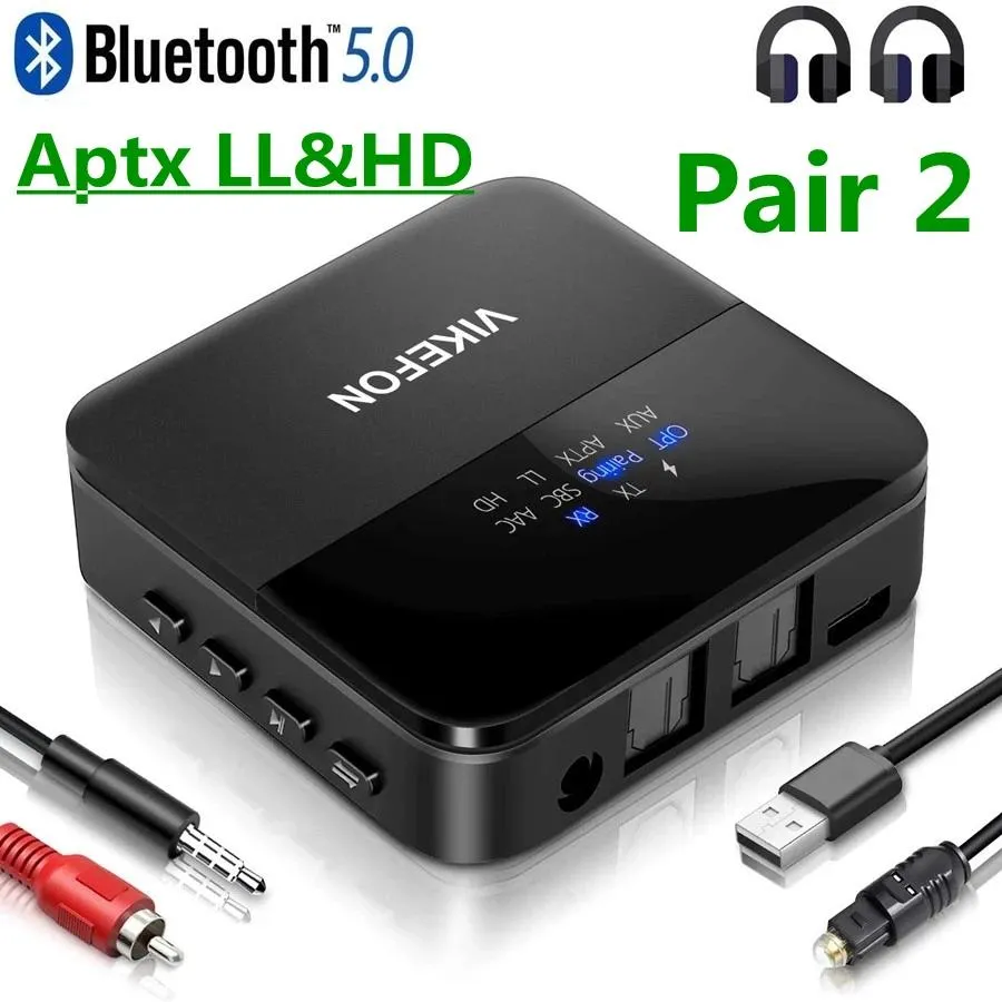 Connettori Aptx Ll Trasmettitore Ricevitore Bluetooth 5.0 a bassa latenza Csr8670 Rca 3.5mm 3.5 Aux Spdif Jack Adattatore audio Wirlesss per Tv Pc Auto