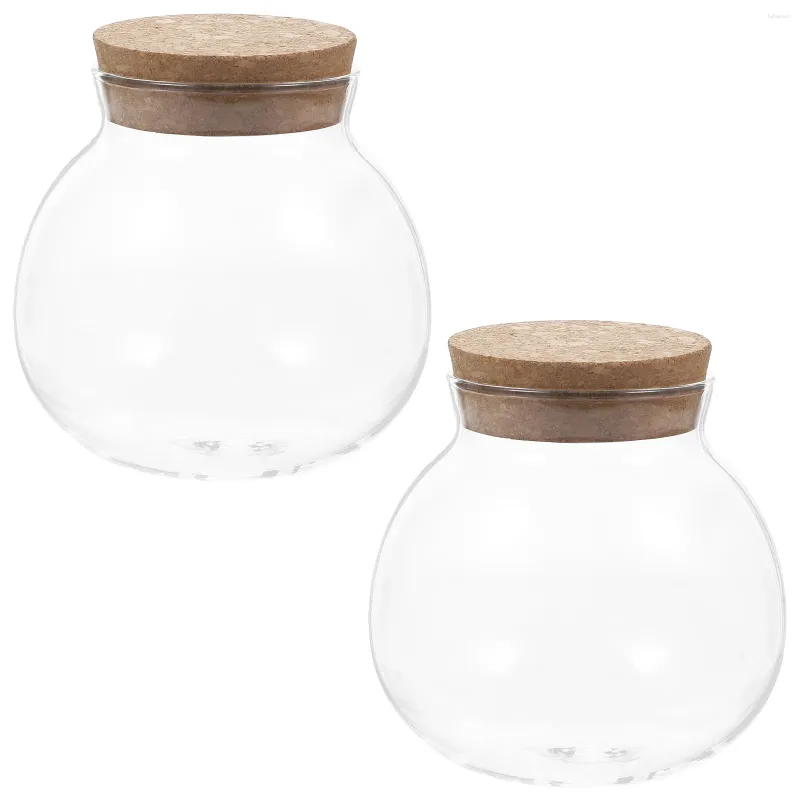 Vorratsflaschen, 2 Stück, Glas, Bonbongläser mit Deckel, verschließen Teebehälter, Holzzuckerkanister, luftdicht