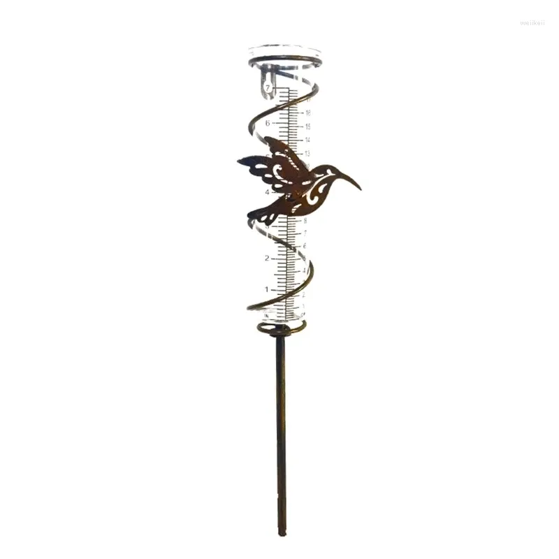 Garden Decorations Wrought Iron Rain Gauge Accurate For Yard Lawn & Decor