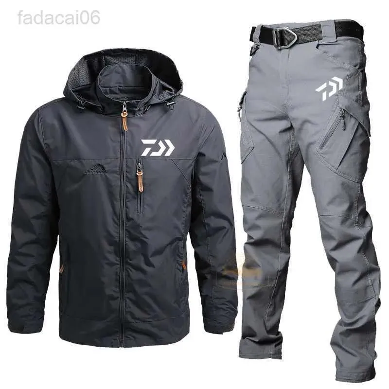 Accesorios Accesorios de pesca Conjunto de pesca de otoño Nuevo traje de montañismo Chaqueta de pesca de otoño Pantalones deportivos al aire libre Marca Pesca impermeable S