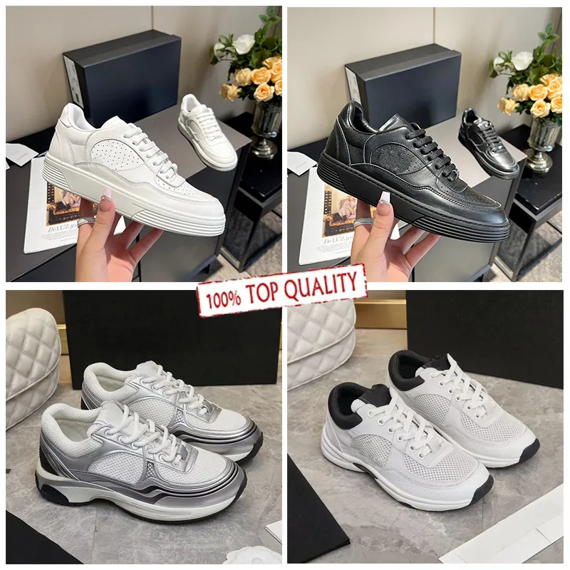 avec boîte Chaussures de créateurs de luxe Hommes Chaussures Casual Femmes Blanc Chaussure en cuir plat Produit 23A Sneaker Blanc Noir Baskets basses taille 35-40