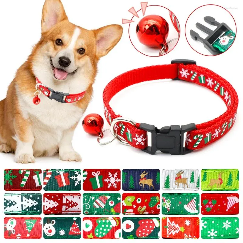 Collari per cani Collare natalizio regolabile per animali domestici Collane per gatti con campanelli Forniture natalizie Accessori per toelettatura cani domestici