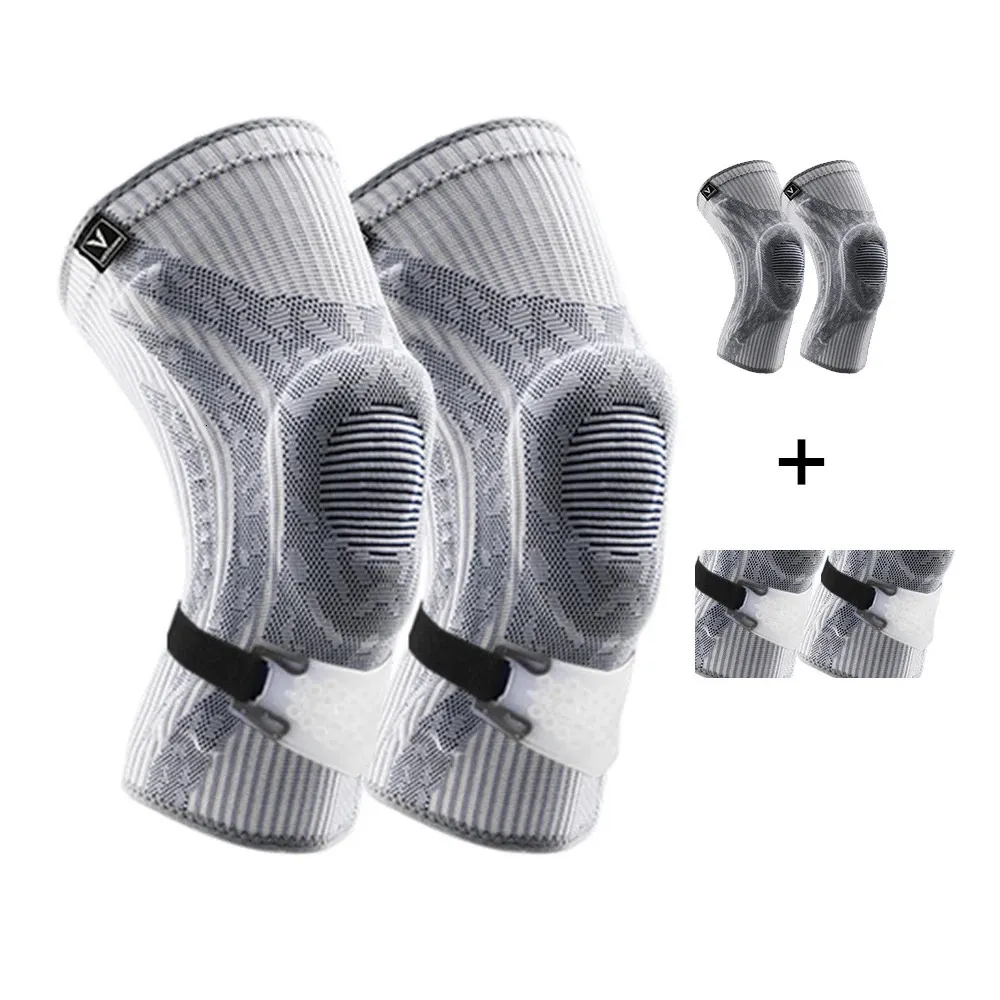 Veidoorn 2 pçs compressão joelho suporte manga protetor elástico joelheira cinta patela cinta para ginásio esportes basquete correndo 240108