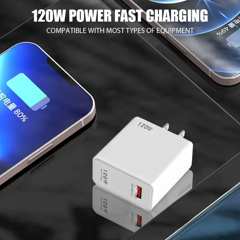 GAN 120W Super fast charge Usb  QC 3.0 Fast chargers Mobile Phone Chargers For  Samsung Xiaomi iphone ipad tablets