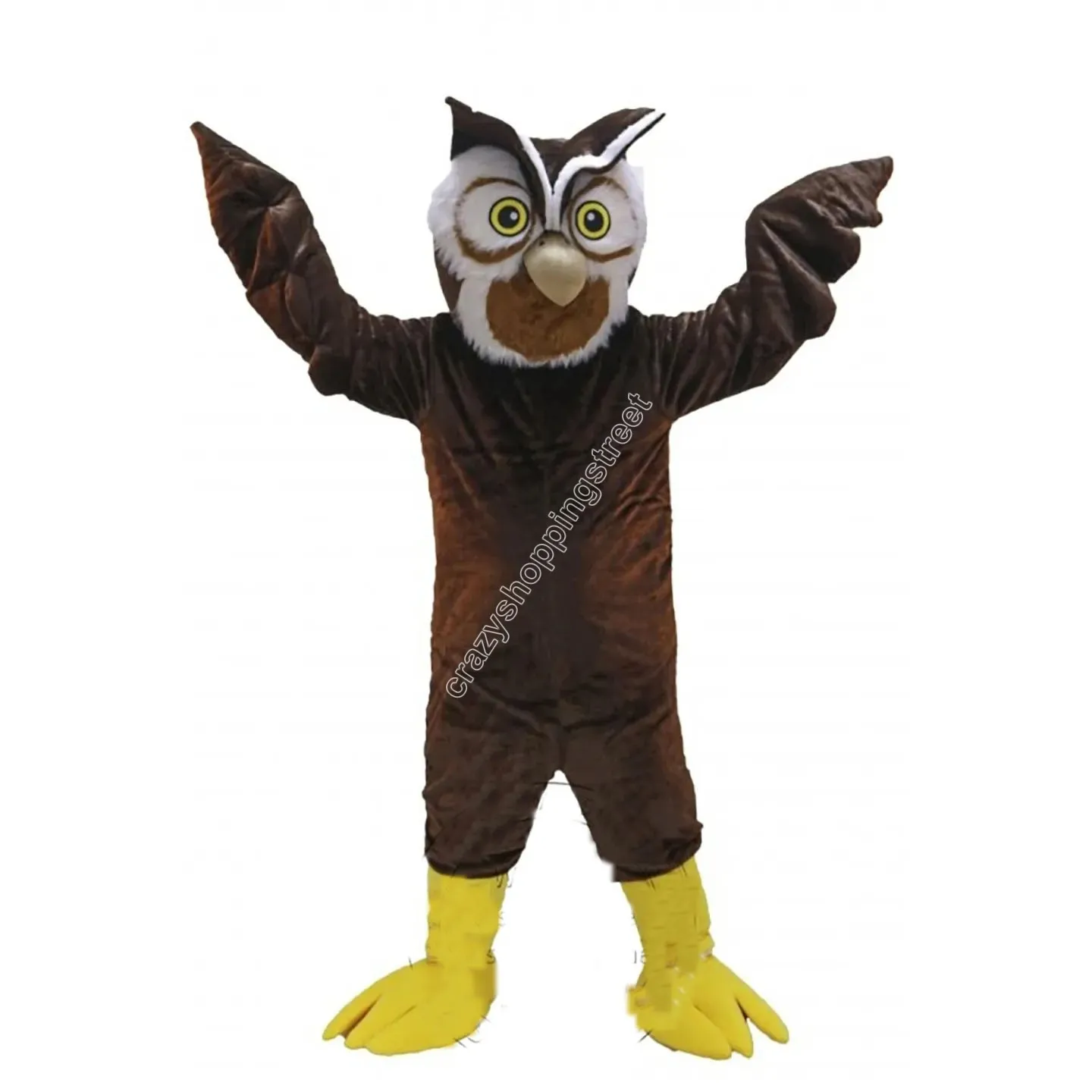Simulation Lovely Brown Owl Mascot Costume Cartoon Character Outfit ...