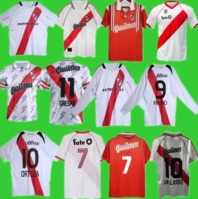 1986 1987 1995 1996 1997 maillot de football rétro River Plate 2004 2006 FALCAO ORTEGA Caniggia Crespo Copa Libertadores maillot de football classique vintage