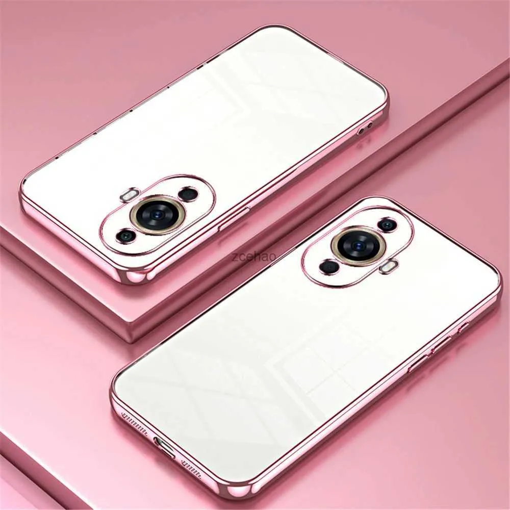 Cajas del teléfono celular Nova 11 Plating Funda transparente a prueba de golpes para Huawei Nova 11 Pro 7i 8i 9 10 SE Pro Y90 5T Funda para teléfono Capa suave Nova11L240105