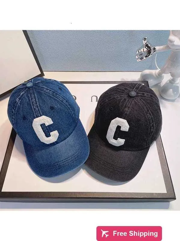 Designer Ball Caps Chapéu de beisebol jeans com letra C de alta versão, versão coreana, rosto revelando pequena LISA Basha, mesmo versátil chapéu bico de pato HS4A
