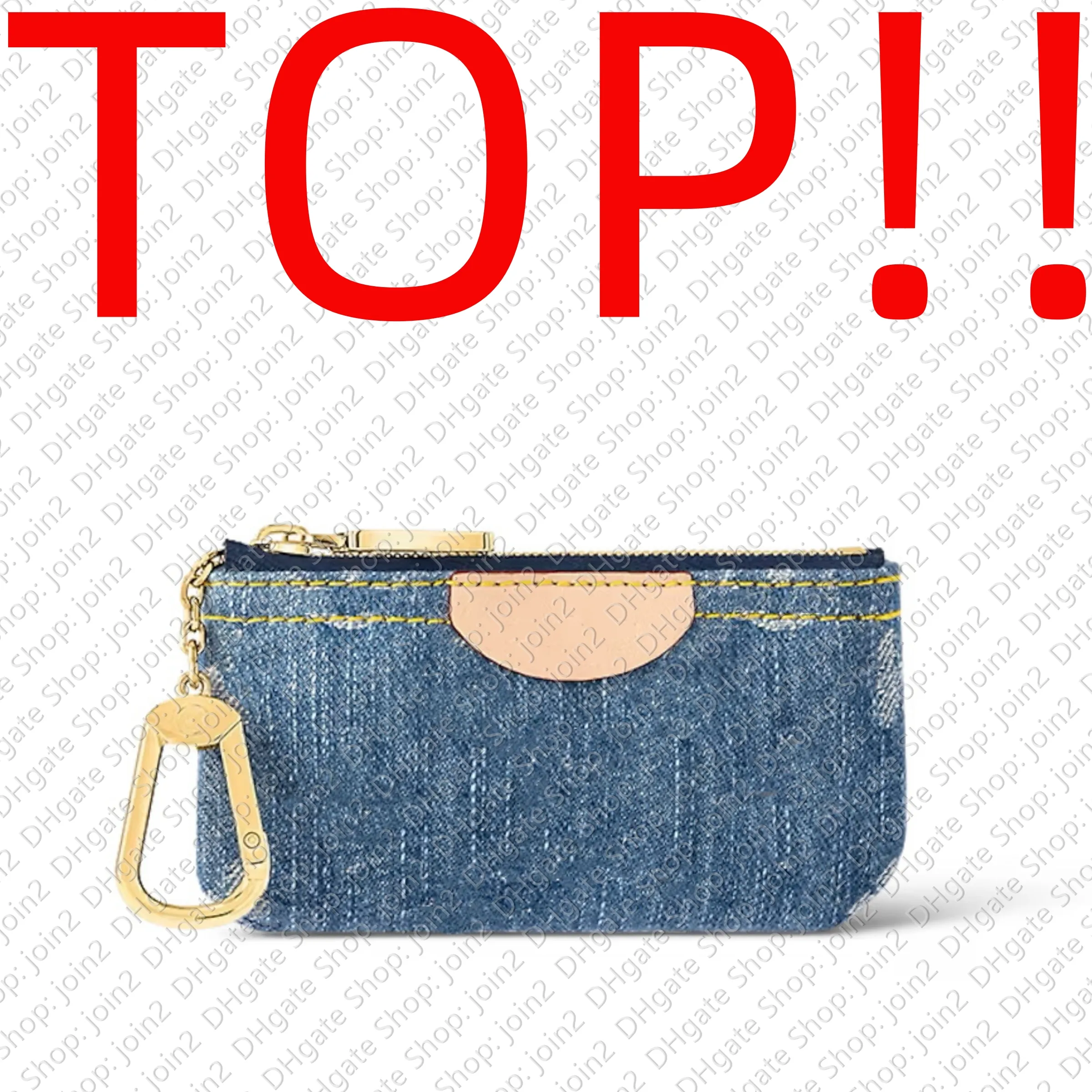 Mini plånbokstopp. M82961 Key Pouch / Designer Card Case Holder Coin Purse Denim Pochette CLES Bag Charm Organizer Plånböcker