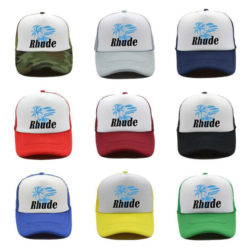 Ball Caps Rhude modemerk geprinte Amerikaanse vrachtwagenmuts lente en zomerparen veelzijdige zon vizier vrije tijd sport honkbal cap 8fuf cob89mds 9 9mds