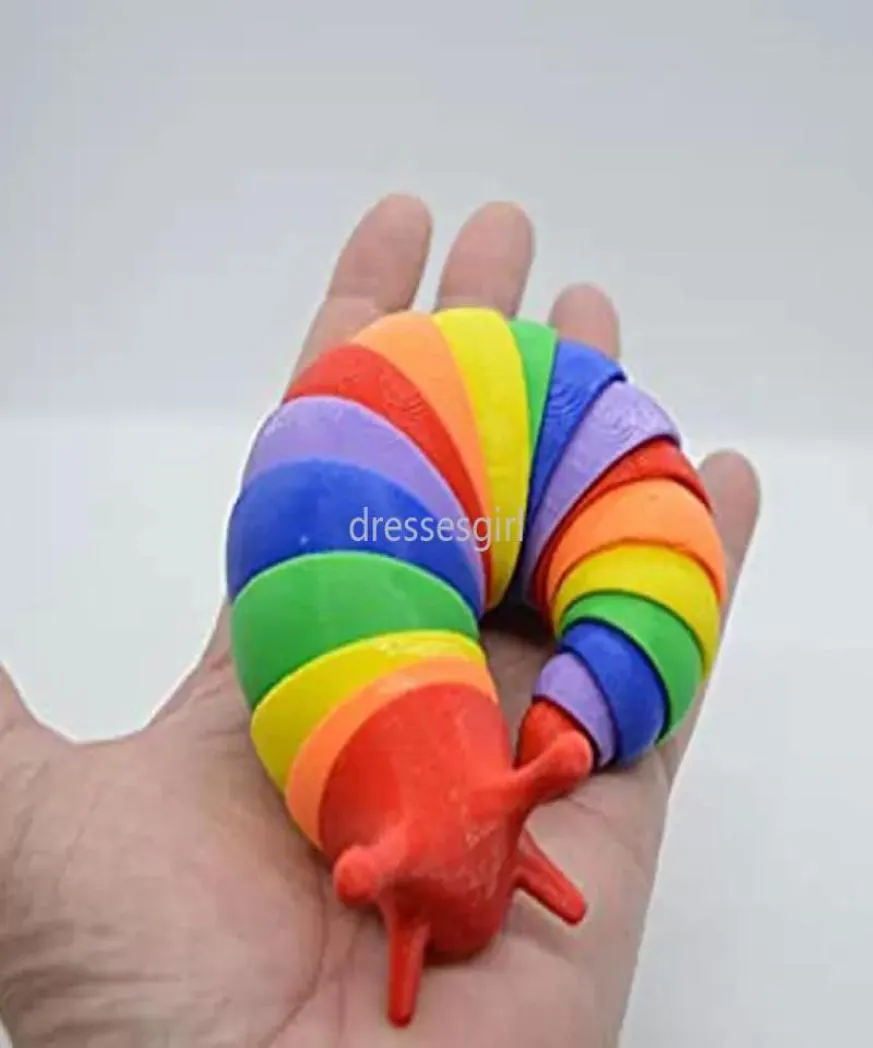 NOUVEAU!!! 7,5 pouces jouets fête faveur limace articulée flexible 3D limaces jouet tous âges soulagement Anti-anxiété sensorielle pour enfants adultes 6967575