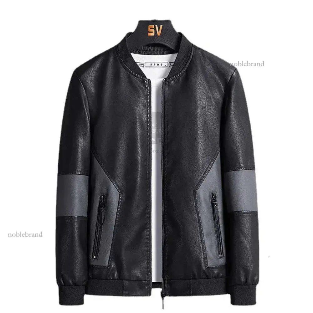 2024 Autumn Men's Pu Coat Grabe Leather Leather Men Fashion Motor Motorwear Overdoled Over