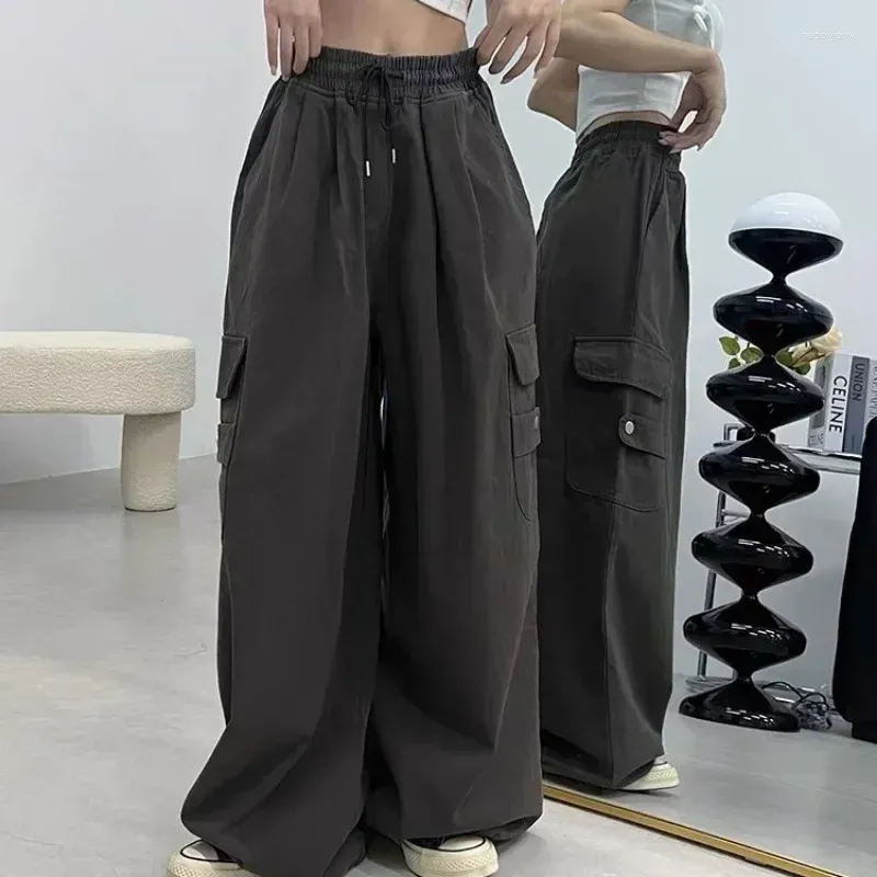 Women's Pants 2024 Women Japanese Vintage Brown Cargo Y2K Harajuku Baggy Trousers Hip Hop Street Fashion Casual Female Oversized Joggers