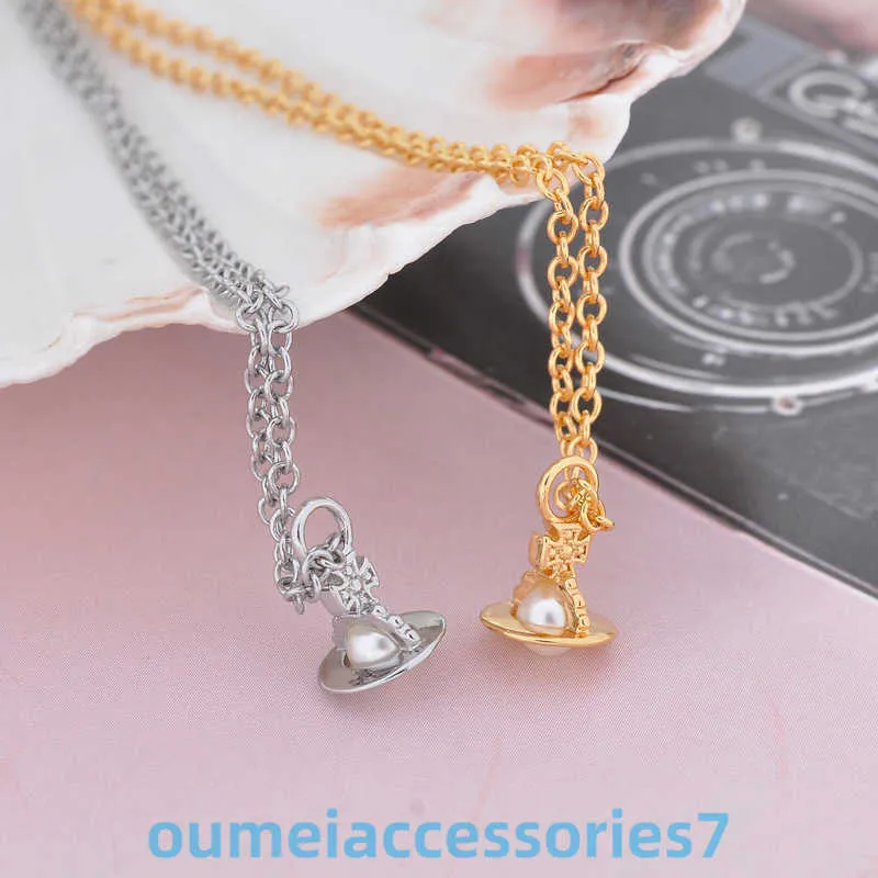 2024 Designer Xitai Queenjewellery pendant Necklaces Vivienne Saturn Mini Pearl Necklace End Light Luxury Collar Chain 4p4j