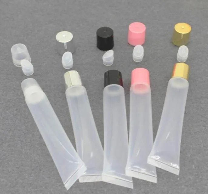 50pcs 10ml 16ml 20ml Empty Lipstick TubeLip Balm Soft HoseMakeup Squeeze SubbottlingClear Plastic Lip Gloss Container F606 2011978411