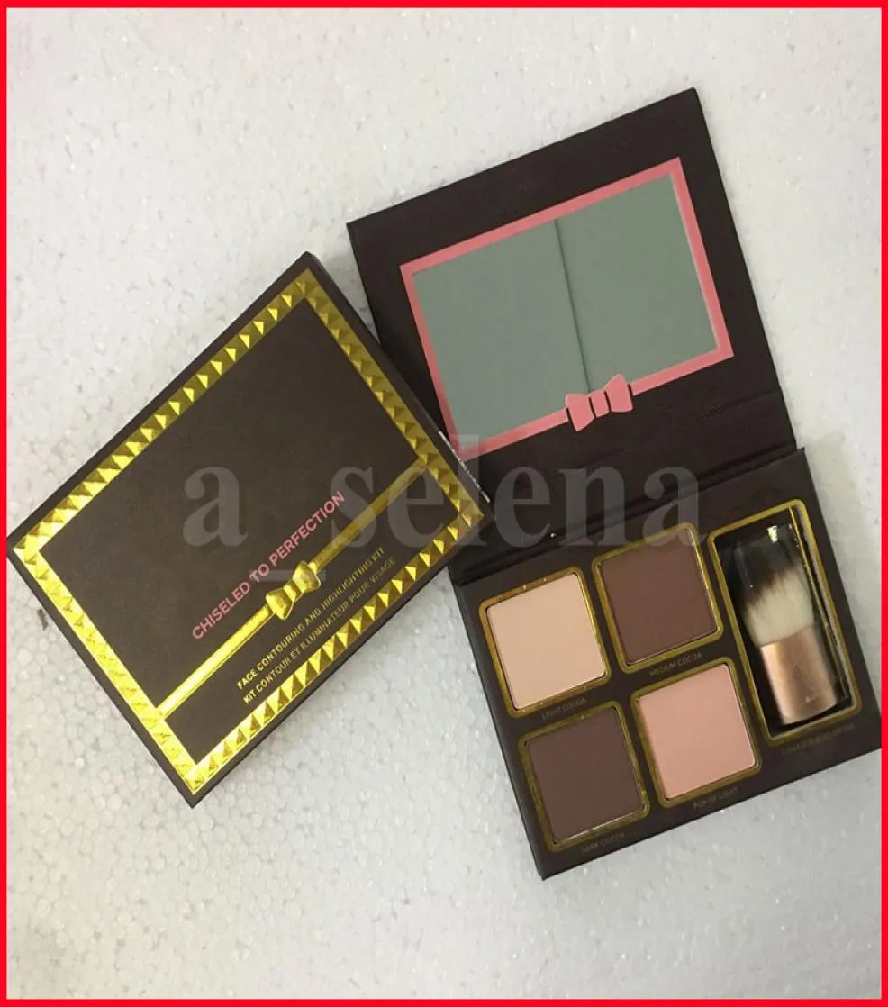 Face Makeup Bronzers Contour Chiseled To Perfection Highlighters Pressed Powder Palette 4 Color Concealer with Brush2452062