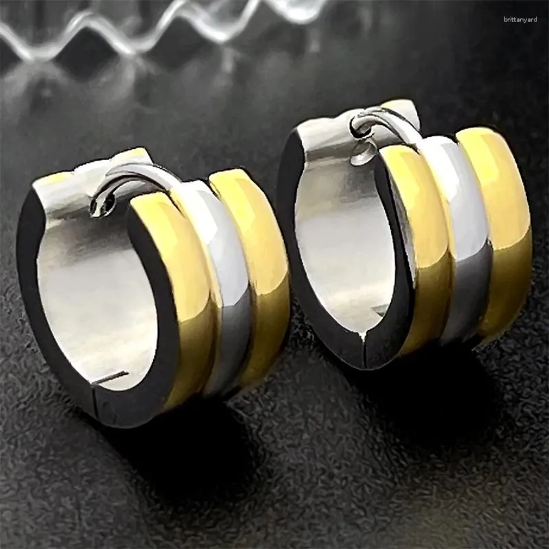 Hoop Earrings Stainless Steel And Men's Women's Unisex Round Glossy High End Fashion No Piercing Jewelry 2024