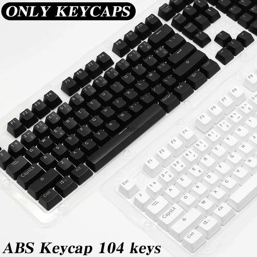 Toetsenborden 104 toetsen Keycaps OEM Mechanisch toetsenbord met zeer RGB-achtergrondverlichting Keycap Spaans Arabisch Russisch Frans Koreaans Duits Thais PortugeesL240105