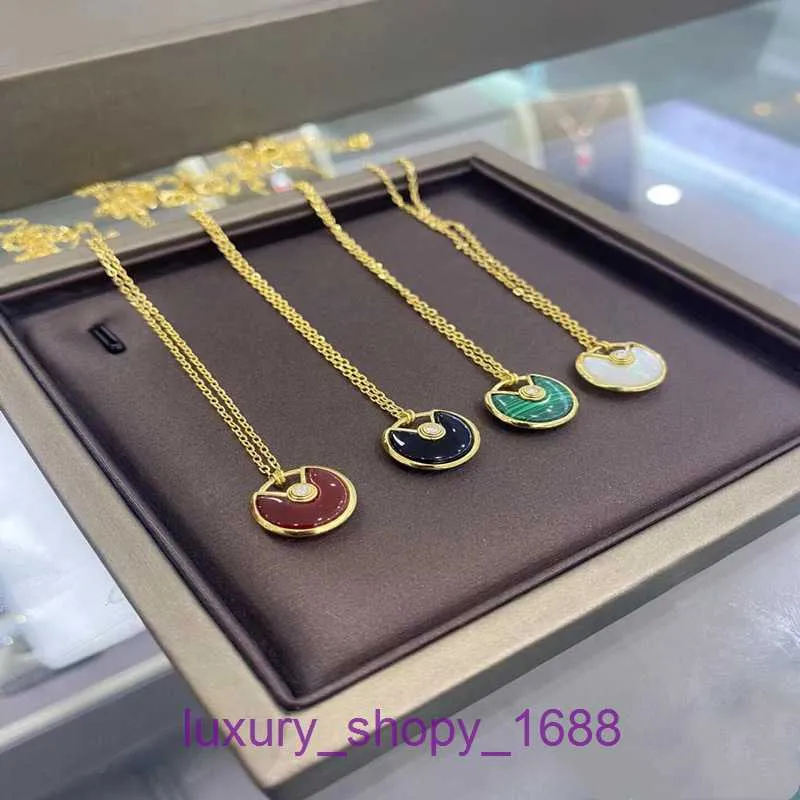 Top Quality Car tires's necklace For women online store Talisman ins fashion for 18K rose gold white Fritillaria pendant enamel material With Original Box
