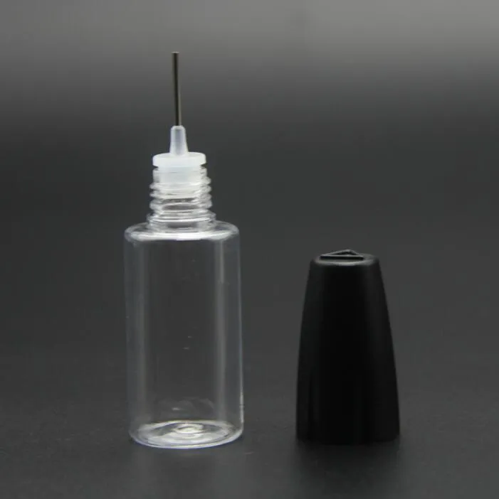 wholesale Bouteille d'aiguille en plastique longue pointe fine PET pour ELiquid 10 ml bouteilles compte-gouttes de jus liquide E vides avec bouchon à l'épreuve des enfants pour l'huile DHL