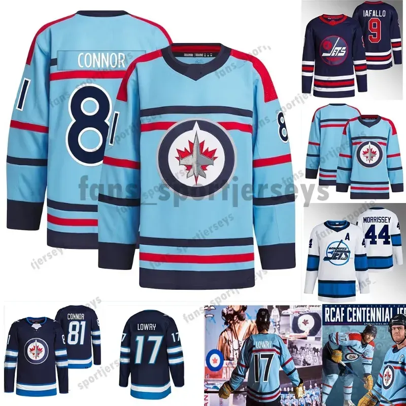 2023 Custom Honor RCAF Centennial Winnipeg Adam Lowry Jet Jersey Laurent Brossoit Hellebuyck Brossoit Stanley Schmidt Morrissey Namestnikov