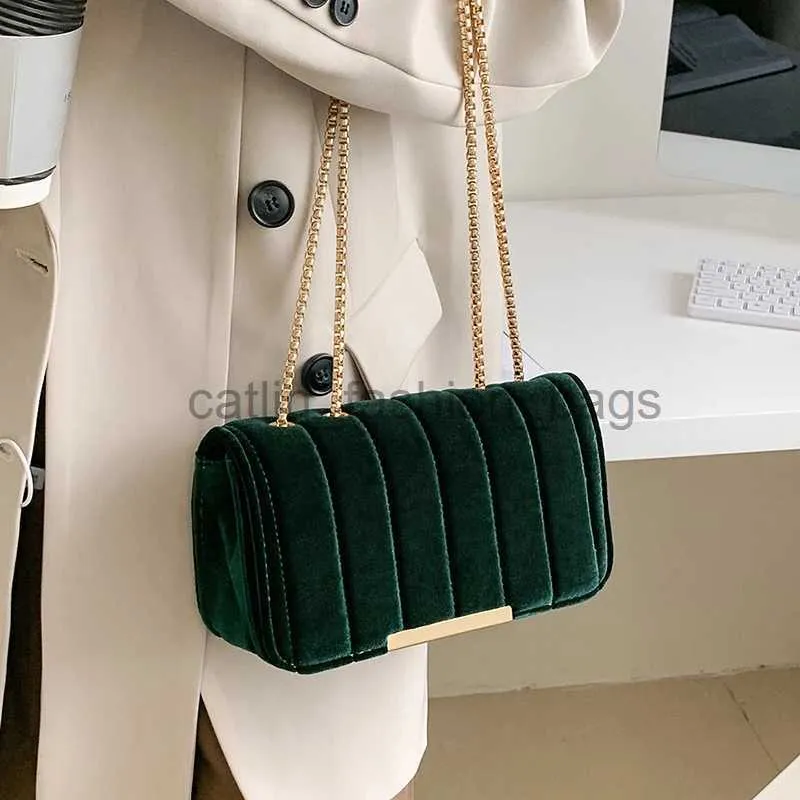 Axelväskor lyx varumärkesdesigner Velor Chain Handbag Purse Women Crossbody 2022 Ny trendig Messenger Tote High QualityCatlin_Fashion_Bags