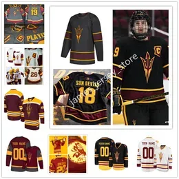 College Wears NCAA ASU Custom Arizona StaDevils Stitched Hockey Jersey Bronson Moore Jacob Wilson Ty MurchisoJohnny Walker Tanner Hickey Sean Dhooghe Micha