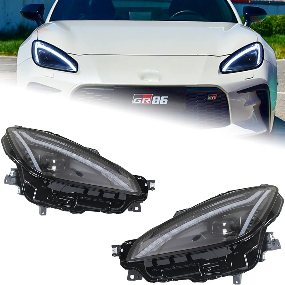 ترقية ضوء السيارة لـ Subaru Brz GR86 المصابيح الأمامية 20 22-2023 GR86 مصباح أمامي LED LED أثناء النهار مصباح رأس الإشارة الأمامية