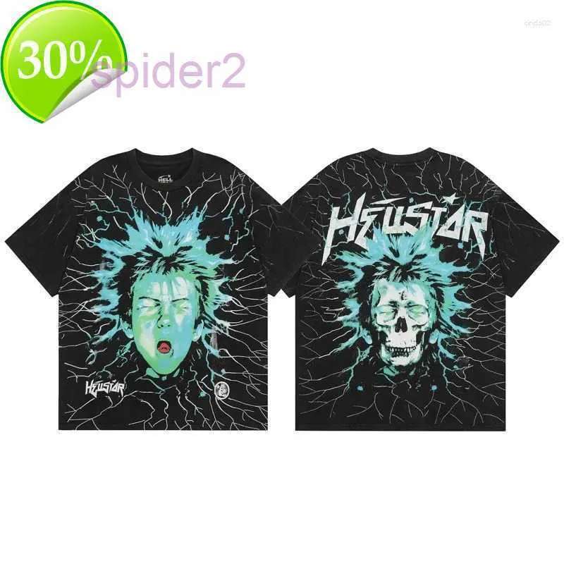 Men's T Shirts Hellstar Shirt Electric Kid Short Sleeve Tee Washed Do Old Black Hell Star Tshirt Men Women Clothing V0HU