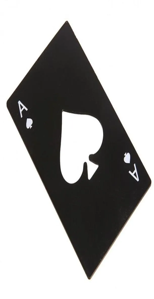 Rostfritt stål flasköppnarbar matlagning poker spelkort av spader verktygsmini plånbok kreditkortsöppnare4633469