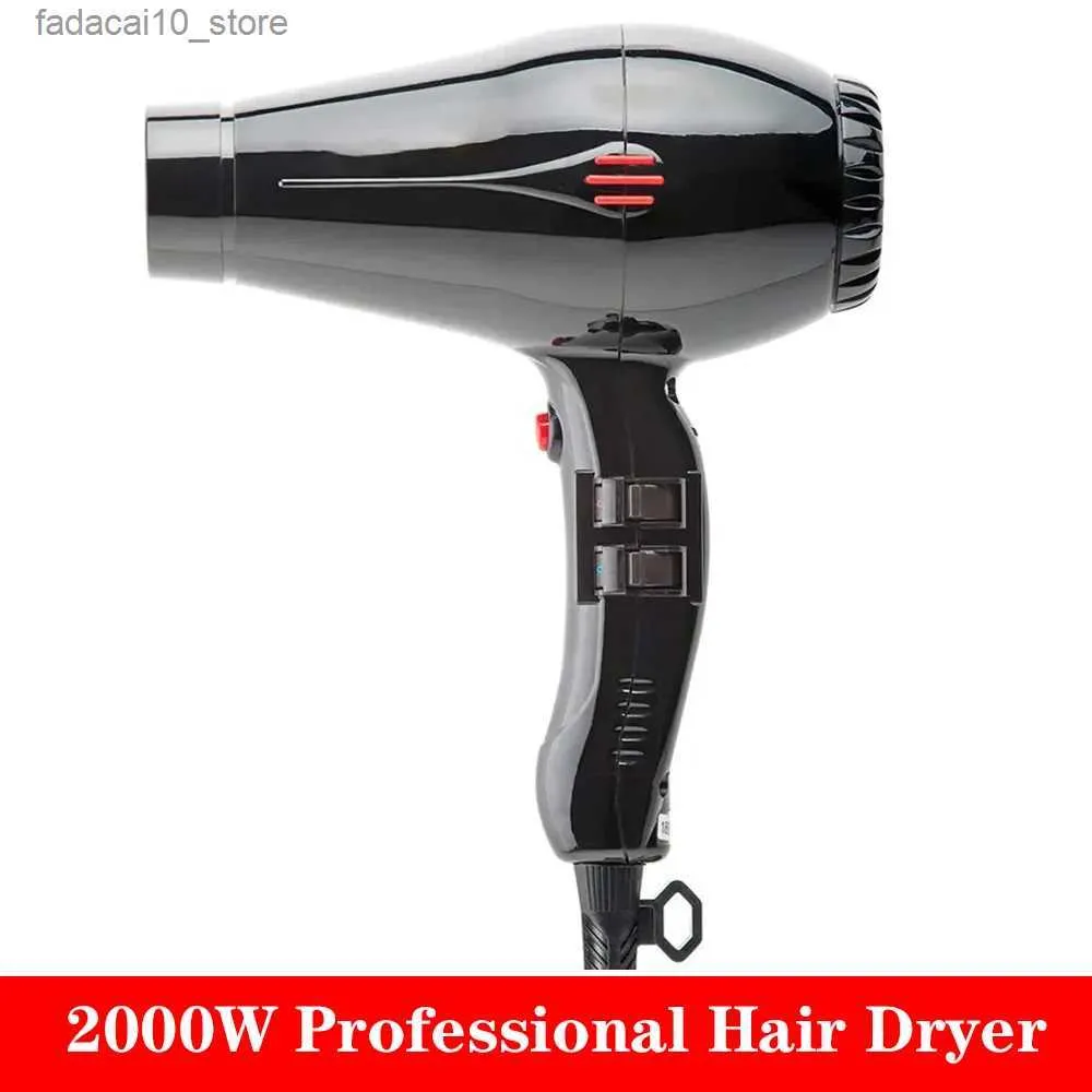 Sèche-cheveux Sèche-cheveux professionnel compact 2000 W Souffleur avec concentrateur 2 vitesses 3 réglages de chaleur Bouton d'arrêt froid Léger Vents forts Q240109