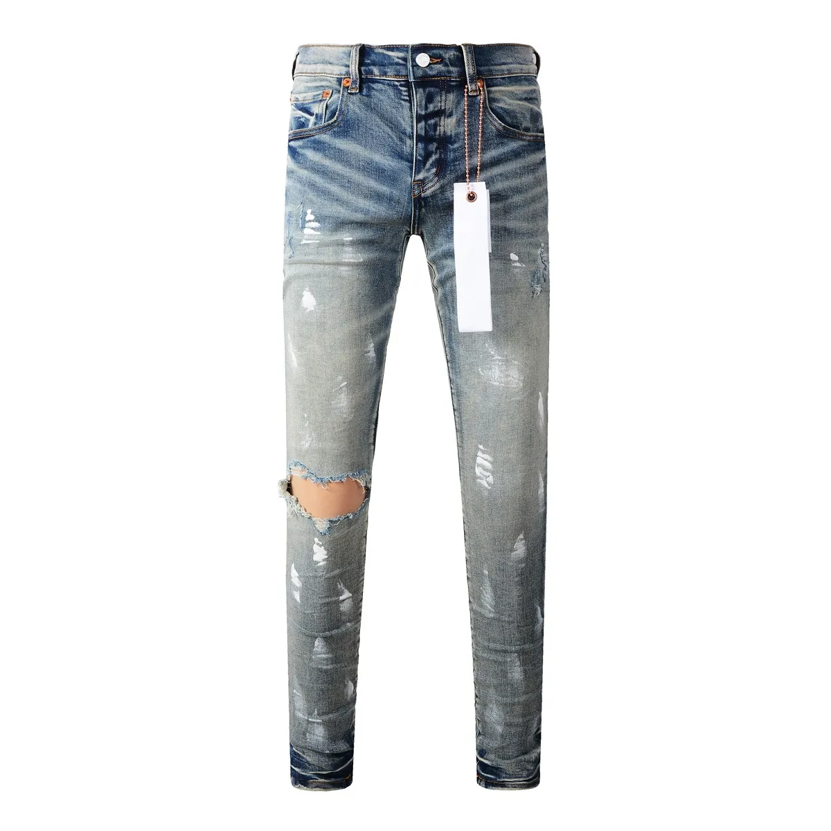 DHgate Mens Ripped Skinny Biker Jeans Stretch Denim Streetwear White Black Blue Slim Fit Hip Hop Pants for Men Sizes 28 40 Apparel