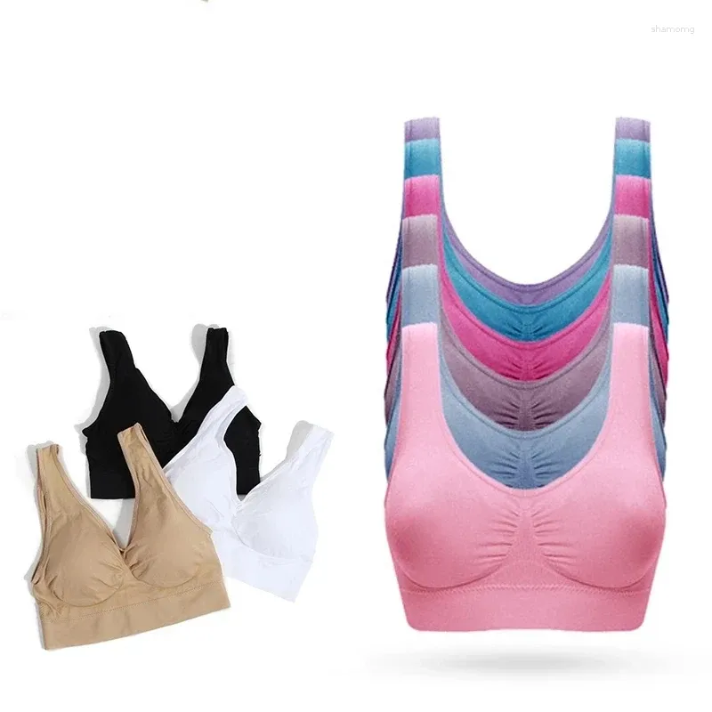 Yoga Outfit 3pcs/set Sports Bra Plus Size Comfort Soft Fitness Tops Set Of 3 Pcs Seamless No Padding Leisure Bras