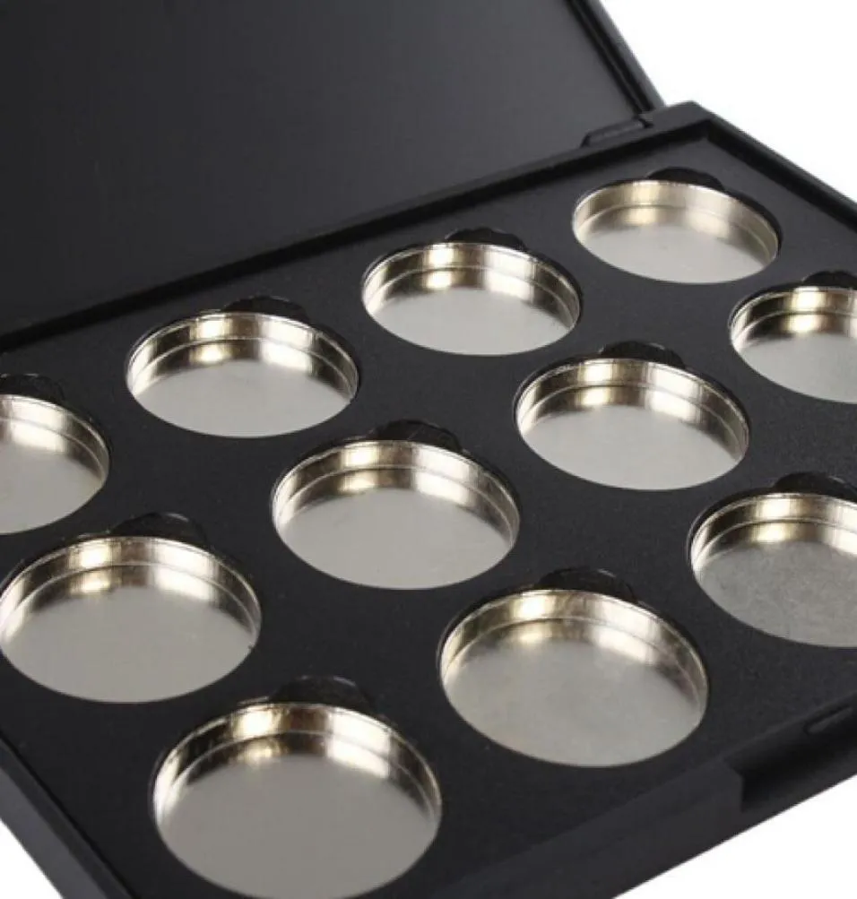 Ny ankomst hela 10 pack makeup kosmetiska tomma 12 st aluminium magnetiska ögonskugga ögon skuggpigment pannor palett case9700337