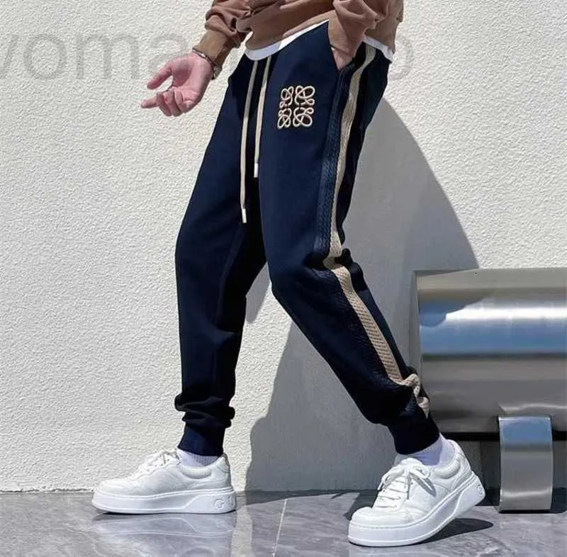 Men's Pants Designer Trendy Embroidered Guard for Spring and Autumn New Side Stripes Versatile Strap Sports Loose Casual Long Men SKL8