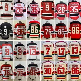 1974-1999 CCM Retro College Hockey Jerseys 9 Taylor Hall 86 Jack Hughes 35 Cory Schneider 13 Nico Hischier 30 Martin Brodeur 76 PK Subban Patrik Elias Embroidery Jersey